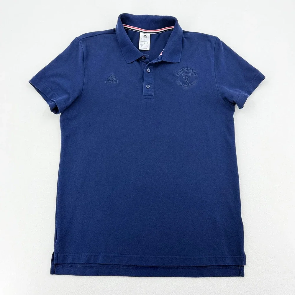 Adidas Manchester United FB Soccer Polo Shirt Mens Large Blue 2015